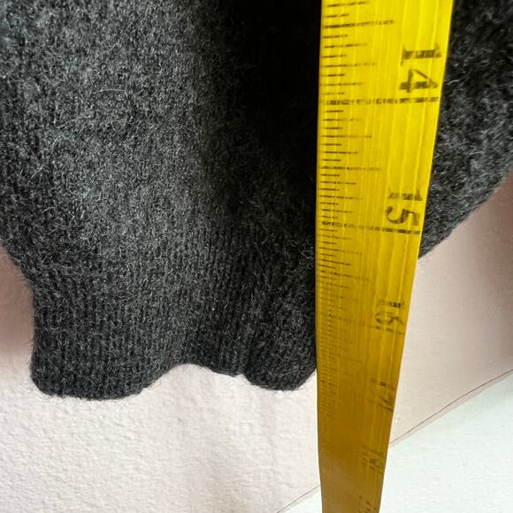 Gray Wool Sweater Collared Made in Italy Minimalist Classic Luxury Small - Picture 8 of 9